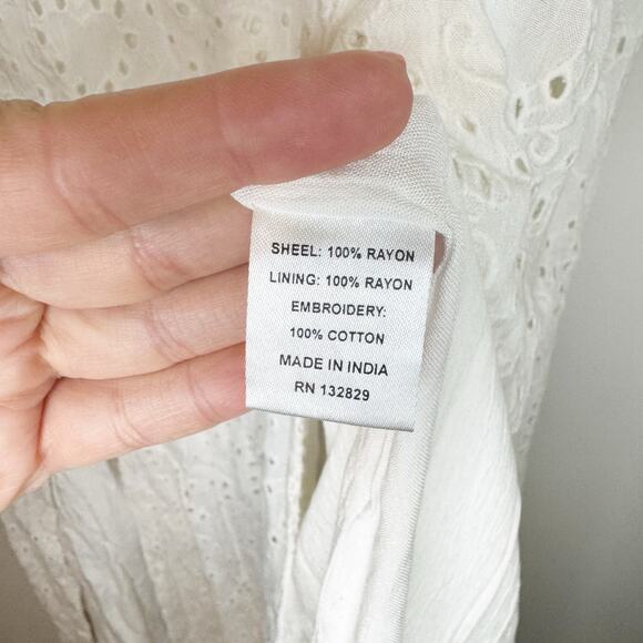 LPA Gabriella Eyelet White Maxi Sundress Dress Small - Picture 7 of 8